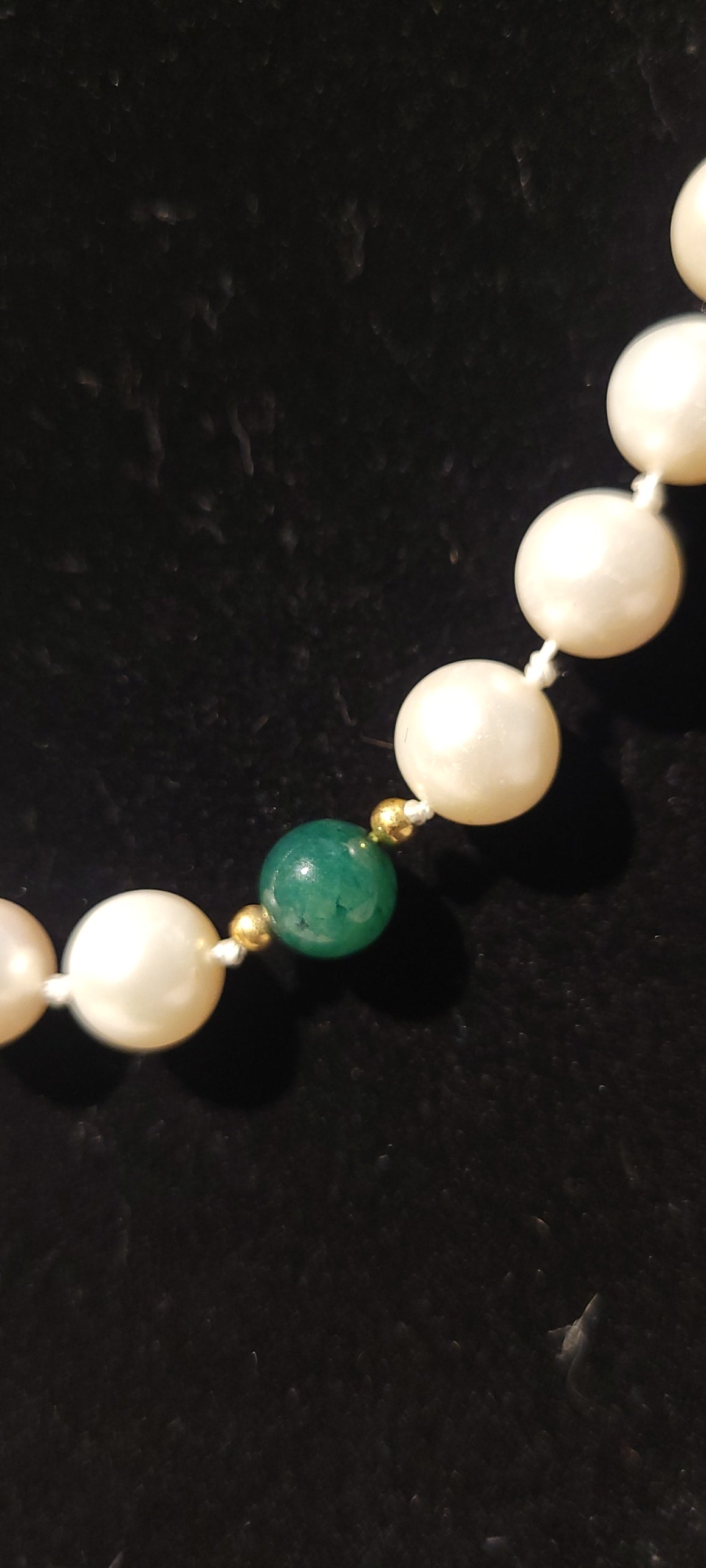 Cultured Pearl and Jade Necklace